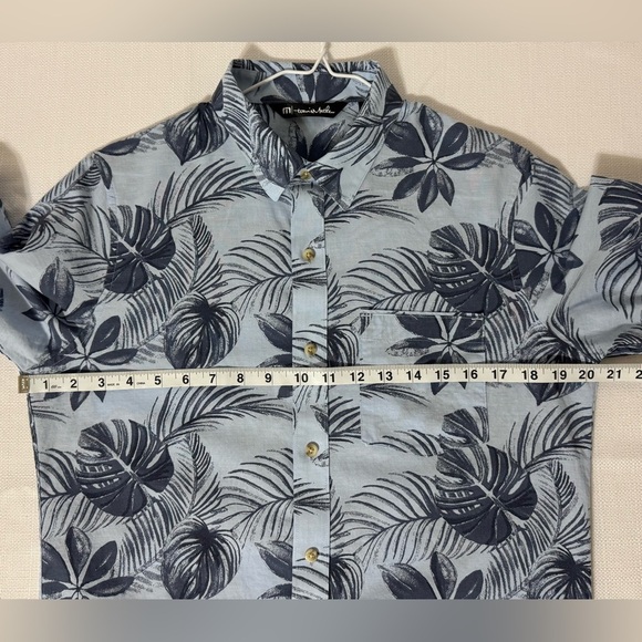 Travis Mathew Hawaiian Shirt Men’s Short Sleeve Button Up Blue Tropical Small - Picture 7 of 9